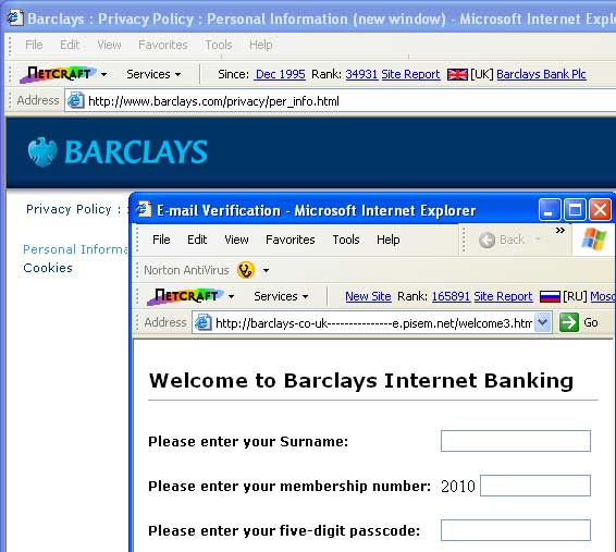 Barclays Spoof Site